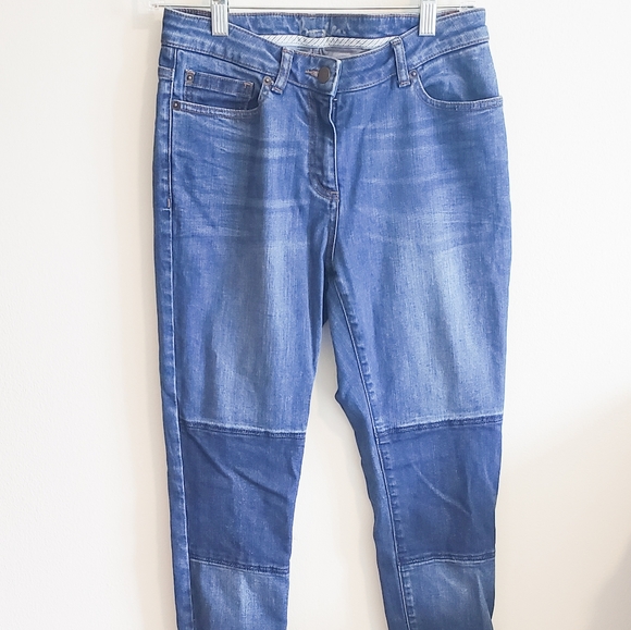 Boden Patch Knee Ankle Zip Skinny Jeans - Picture 1 of 8